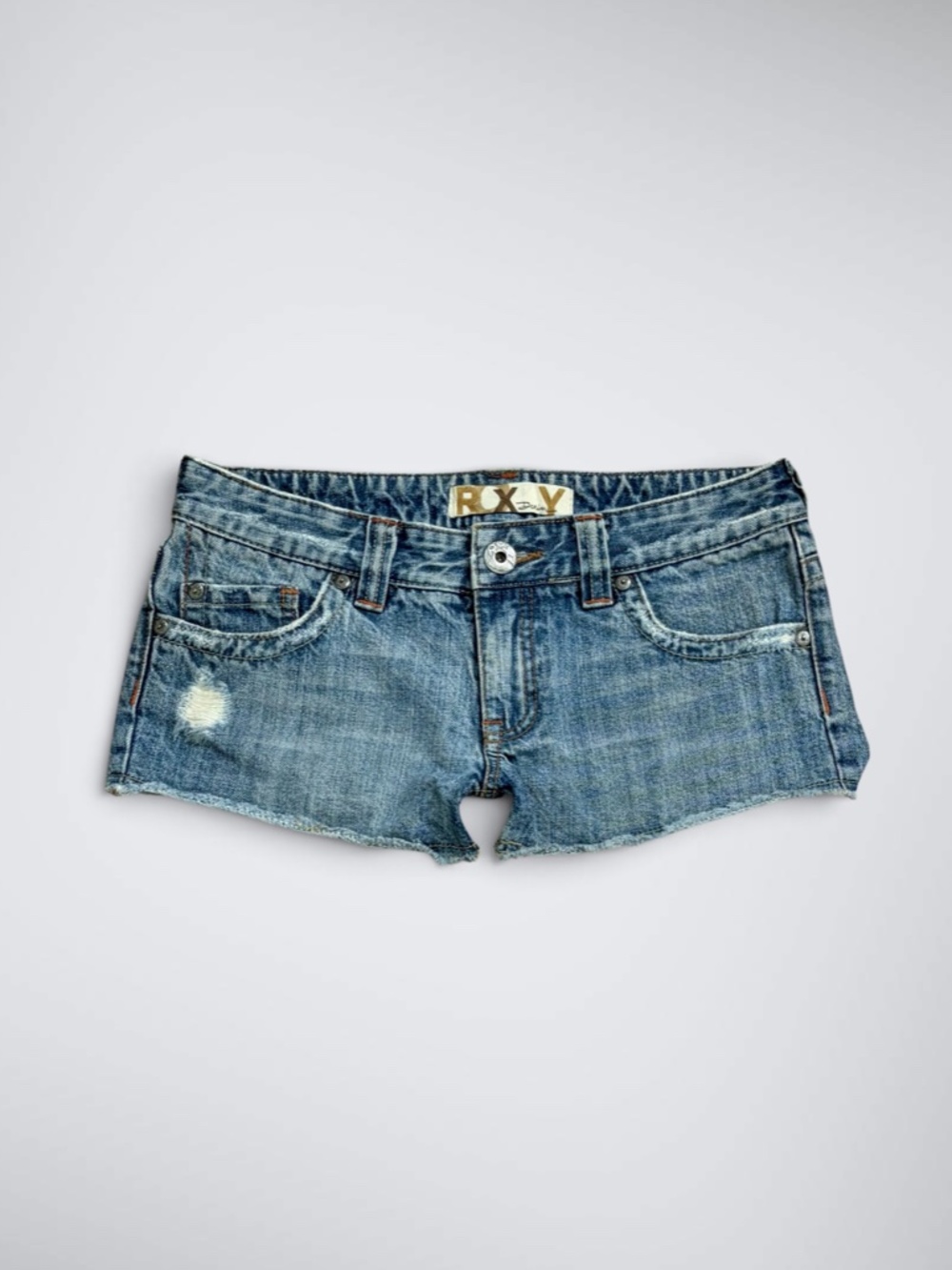 Y2K Roxy Low Rise Micro Denim Shorts - Picture 2 of 9